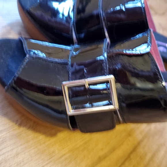 Helle Comfort black patent Natalia sandal 39 9 - Picture 6 of 13